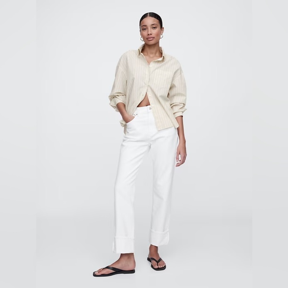 90’s Straight High Rise jeans in off white